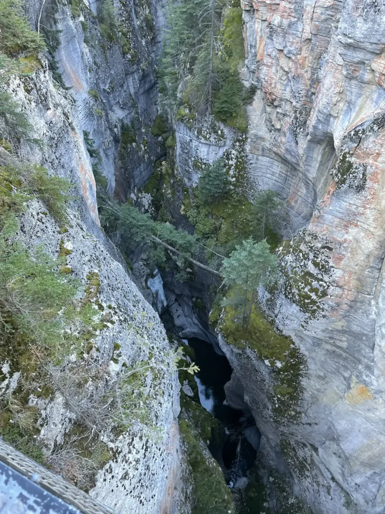 Vue aérienne du Maligne Canyon