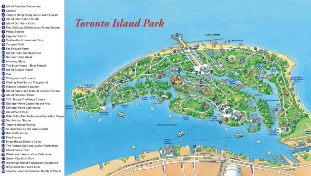 Carte des îles de Toronto